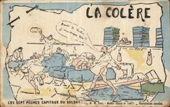 CPA Militaria Fantasy anger seven fishings capital a soldier