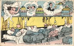 CPA Fantasy Militaria Tansk the dream and reality