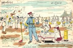 CPA Fantaisie Militaria Infanterie clicks It