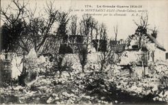 CPA the Large War Mont Saint eloi after the bombardment of German Militaria