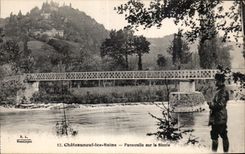 CPA Chateauneuf les Bains Footbridge on Sioule