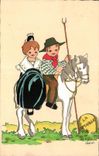 CPA Enfants Cheval Horse Camargue 