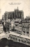 Metz - catedral y puente de las rocas - CPA