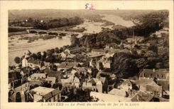 Nevers - el puente del ferrocarril y del Loire - CPA