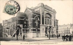 CPA Lille Municipal Theater side Sight of right-hand side