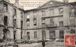 CPA Senlis Guerre the Law courts sets fire to by German