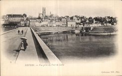 CPA Nevers visto del puente del Loire