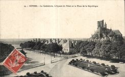 CPA Nevers la catedral el jardin publico del paladar y del lugar de la republica