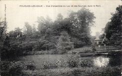CPA Pougues water seen together of the Lake and the Sources in the Park