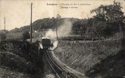 CPA langres Cog railway crossing Train level