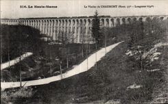 CPA the Viaduct of Chaumont the High Marne Train