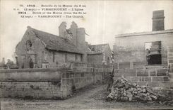 CPA Battles of the Marne Vinssincourt church