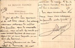 CPA Reims the Sube fountain and place Drouet Erlon