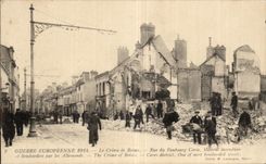 CPA European War 1914 the crime of Reims Street of the Suburb Ceres burnt Houses