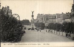 CPA Reims Course Drouet Erlon and the Sube fountain