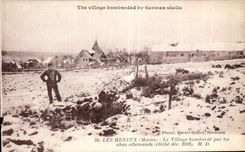CPA meneux the village bombard by the German shells
