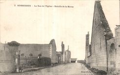 CPA Sommesous the street of church Battles of the Marne