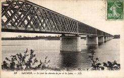 CPA Saumur Le pont du chemin de fer et la Loire 