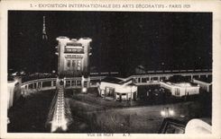 CPA Exposition internationale des Arts decoratifs Paris 1925 Tour Eiffel Vue denuit