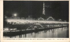 CPA Exposition internationale des Arts Decoratifs Paris 1925 Vued e Nuit Tour Eiffel