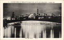 CPA Exposition Internationale des arts Decoratifs Paris 1925 Vue de Nuit Tour Eiffel