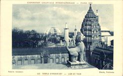 CPA Paris Exposition coloniale internationale 1931 Temple d Angkor Vat Lion et tour 