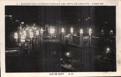 CPA Paris Exposition des Arts decoratifs Paris 1925 Vue de nuit 