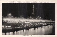 CPA Paris Exposition des Arts decoratifs Paris 1925 Tour Eiffel Vue de nuit