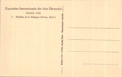 CPA Exposition internationale des Arts decoratifs Paris 1925 Pavillon de la Belgique