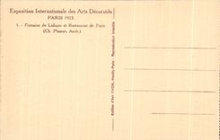 CPA Exposition internationale des Arts decoratifs Paris 1925 Fontaine de Lalique et restaurant de Paris 
