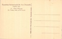 CPA Exposition internationale des Arts decoratifs Paris 1925 Porte d honneur