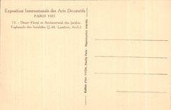 CPA Exposition internationale des Arts decoratifs Paris 1925 Decor floral et architectural des jardins 