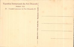 CPA Exposition internationale des Arts decoratifs Paris 1925 Cascade lumineuse du pont Alexandre III
