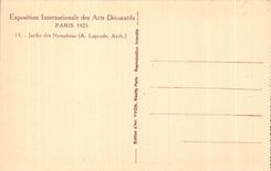 CPA Exposition internationale des Arts decoratifs Paris 1925 Jardin des Nymphes