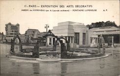 CPA Exposition internationale des Arts decoratifs Paris 1925 Jardin des nympheas Fontaine lumineuse