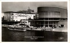 CPA Exposition Internationale Paris 1937 pavillons de belgique et de suisse