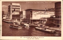 CPA Exposition Internationale Paris 1937 pavillons de suisse et d italie