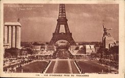 CPA Exposition Internationale Paris 1937 vue d ensemble prise du trocadero Tour Eiffel