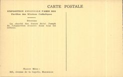 CPA Exposition coloniale internationale Paris 1931 Maison Mere Avenue de la Capelle Marseille