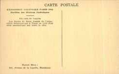 CPA Exposition coloniale internationale Paris 1931 Maison Mere Avenue de la Capelle Marseille