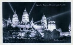 CPA Exposition Coloniale Internationale Paris 1931 Angkor Vat la nuit