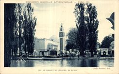 CPA Exposition Coloniale Internationale Paris 1931 Le Minaret De L Aloerie Vu Du Lac