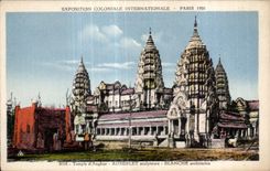 CPA Exposition Coloniale Internationale de paris temple d angkor auberlet sculpteurs blanche