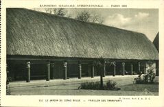 CPA Exposition Coloniale Internationale de paris le jardin du congo belge pavillon des transports