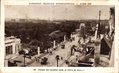 CPA - Exposition Coloniale Internationale - Paris 1931 Avenue des Colonies vers la Porte de Reuilly