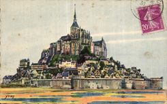 CPA Mont saint michel Vue generale cote est Generale view from the east