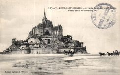 CPA Mont saint michel Arrivee des voitures de genets