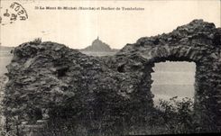 CPA Le mont st michel manche et rocher de tombelaine