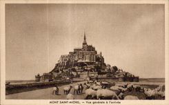 CPA Mont saint michel Vue generale a l arrivee Moutons 