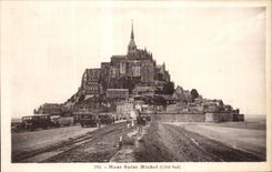 CPA Mont saint michel Cote sud Voitures